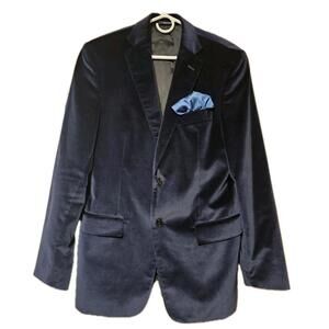 Versace Collection Saks Fifth Ave Velvet Blue Blazer Suit Jacket Men's M/L